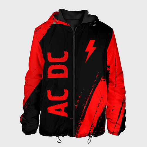 Мужская куртка AC DC - red gradient вертикально / 3D-Черный – фото 1