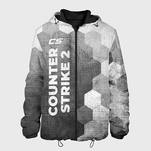 Мужская куртка Counter Strike 2 - grey gradient по-вертикали / 3D-Черный – фото 1