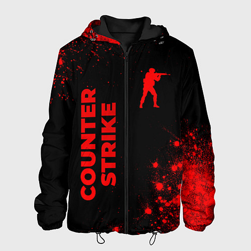 Мужская куртка Counter Strike - red gradient вертикально / 3D-Черный – фото 1