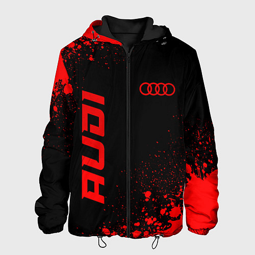 Мужская куртка Audi - red gradient вертикально / 3D-Черный – фото 1