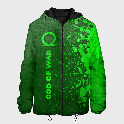 Мужская куртка God of War - green gradient по-вертикали / 3D-Черный – фото 1