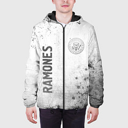 Куртка с капюшоном мужская Ramones - white gradient вертикально, цвет: 3D-черный — фото 2