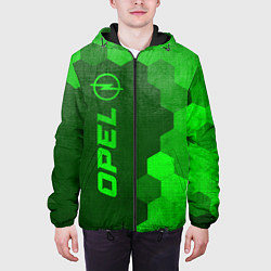 Куртка с капюшоном мужская Opel - green gradient по-вертикали, цвет: 3D-черный — фото 2