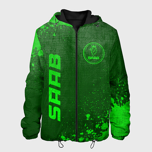 Мужская куртка Saab - green gradient вертикально / 3D-Черный – фото 1