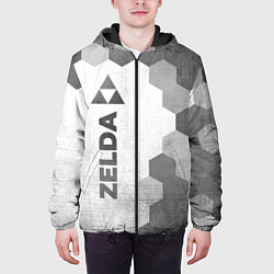 Куртка с капюшоном мужская Zelda - white gradient по-вертикали, цвет: 3D-черный — фото 2