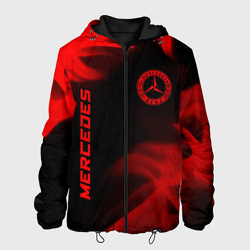 Мужская куртка Mercedes - red gradient вертикально / 3D-Черный – фото 1