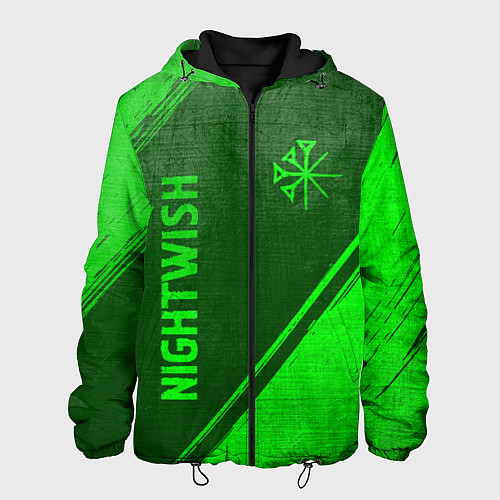 Мужская куртка Nightwish - green gradient вертикально / 3D-Черный – фото 1