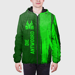 Куртка с капюшоном мужская Die Antwoord - green gradient по-вертикали, цвет: 3D-черный — фото 2