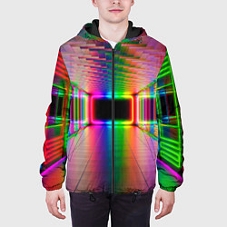 Куртка с капюшоном мужская Неоновая галерея, цвет: 3D-черный — фото 2