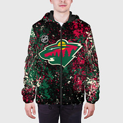 Куртка с капюшоном мужская Minnesota Wild NHL black, цвет: 3D-черный — фото 2