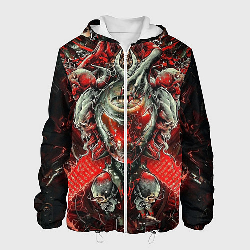 Мужская куртка Doom постер к игре / 3D-Белый – фото 1