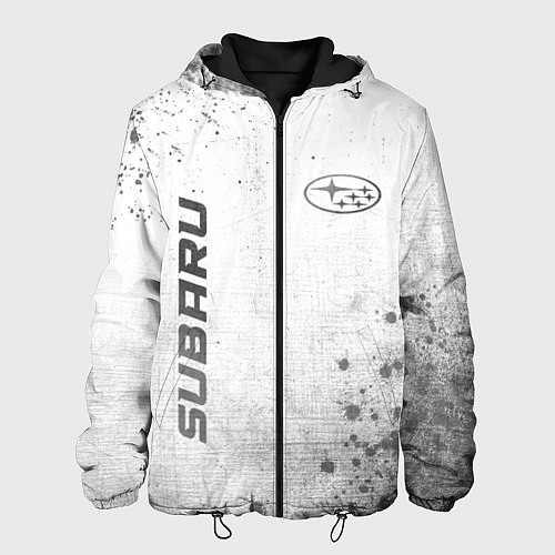 Мужская куртка Subaru - white gradient вертикально / 3D-Черный – фото 1