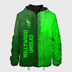 Куртка с капюшоном мужская Hollywood Undead - green gradient по-вертикали, цвет: 3D-черный