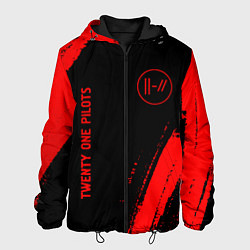 Куртка с капюшоном мужская Twenty One Pilots - red gradient вертикально, цвет: 3D-черный