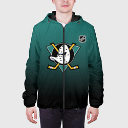 Куртка с капюшоном мужская Анахайм Дакс - зеленый градиент, цвет: 3D-черный — фото 2
