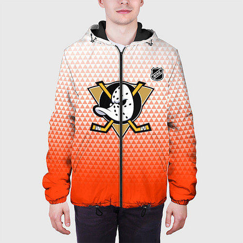 Мужская куртка Анахайм Дакс - оранжевая геометрия / 3D-Черный – фото 3