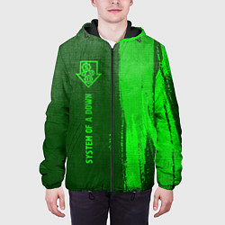 Куртка с капюшоном мужская System of a Down - green gradient по-вертикали, цвет: 3D-черный — фото 2