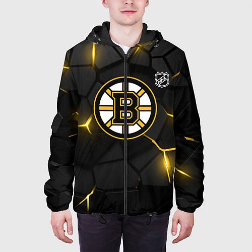 Мужская куртка Бостон Брюинз - плиты с подсветкой / 3D-Черный – фото 3
