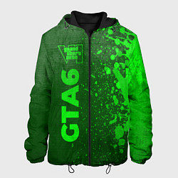 Куртка с капюшоном мужская GTA6 - green gradient по-вертикали, цвет: 3D-черный
