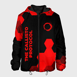 Куртка с капюшоном мужская The Callisto Protocol - red gradient вертикально, цвет: 3D-черный