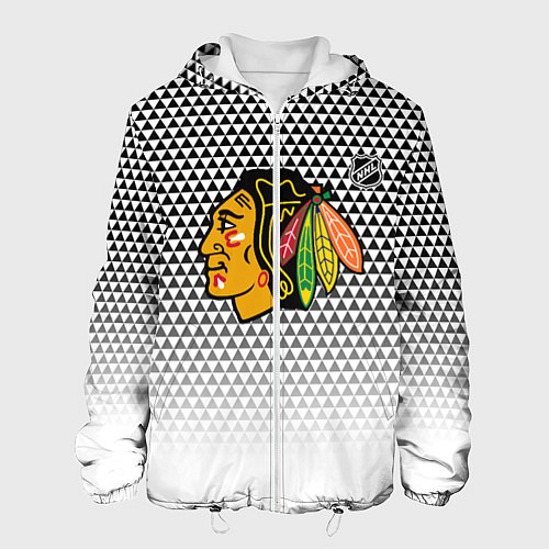 Мужская куртка Чикаго Блэкхокс - геометрический паттерн с градиен / 3D-Белый – фото 1