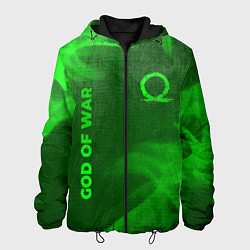 Куртка с капюшоном мужская God of War - green gradient вертикально, цвет: 3D-черный