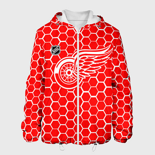 Мужская куртка Детройт Ред Уингз - красные соты / 3D-Белый – фото 1