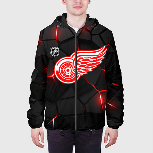 Мужская куртка Детройт Ред Уингз - плиты с подсветкой / 3D-Черный – фото 3