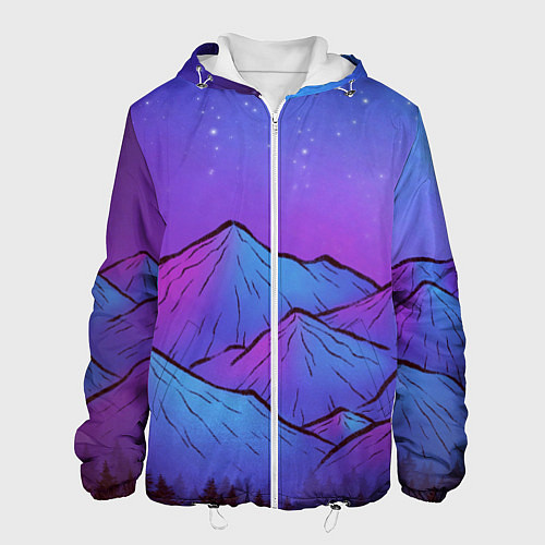 Мужская куртка Горы под звездным небом / 3D-Белый – фото 1