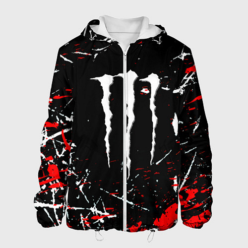 Мужская куртка Monster energy штрихи / 3D-Белый – фото 1
