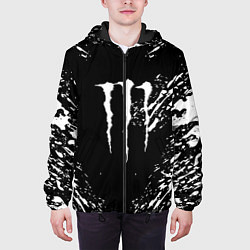 Куртка с капюшоном мужская Monster energy white splash, цвет: 3D-черный — фото 2