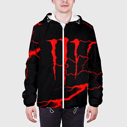 Куртка с капюшоном мужская Monster energy storm red, цвет: 3D-белый — фото 2