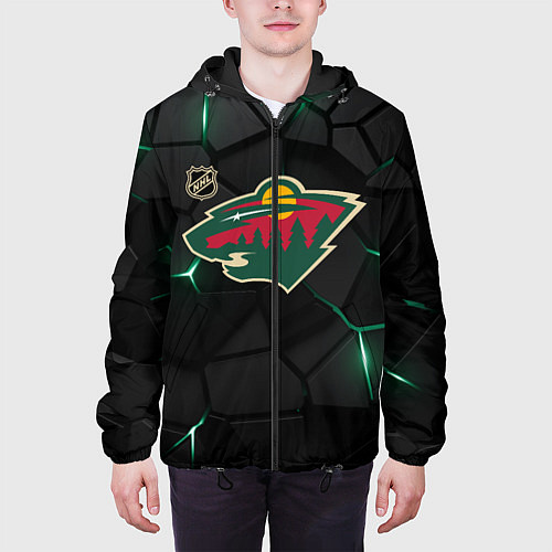 Мужская куртка Миннесота Уайлд - плиты с подсветкой / 3D-Черный – фото 3