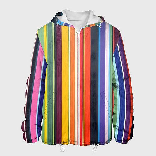 Мужская куртка Разноцветная полоска / 3D-Белый – фото 1