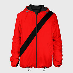 Куртка с капюшоном мужская Ремень безопасности, красный, цвет: 3D-черный