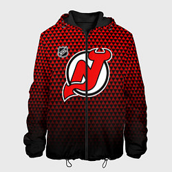 Куртка с капюшоном мужская Нью Джерси Девилз - красный градиент, цвет: 3D-черный