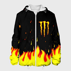 Куртка с капюшоном мужская Monster energy fire steel, цвет: 3D-белый