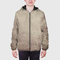 Куртка с капюшоном мужская Абстракция - grey pink wall, цвет: 3D-черный — фото 2