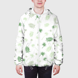 Куртка с капюшоном мужская Текстура белой гавайской рубашки, цвет: 3D-белый — фото 2