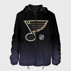 Куртка с капюшоном мужская Сент Луис Блюз - градиент, цвет: 3D-черный