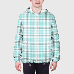 Куртка с капюшоном мужская Checkered light blue, цвет: 3D-белый — фото 2