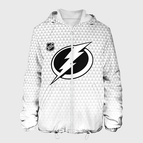 Мужская куртка Тампа Бэй Лайтнинг - белые треугольники / 3D-Белый – фото 1