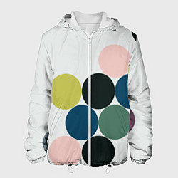 Куртка с капюшоном мужская Кластер чил - абстракция, цвет: 3D-белый