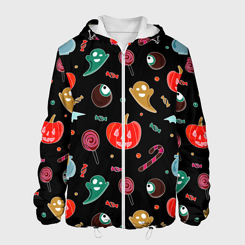 Мужская куртка Halloween red pumpkin / 3D-Белый – фото 1