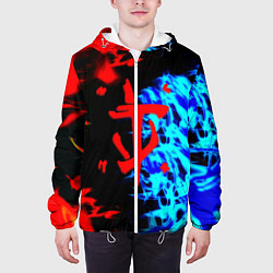 Куртка с капюшоном мужская Doom лёд и пламя, цвет: 3D-белый — фото 2