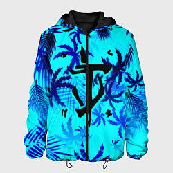 Куртка с капюшоном мужская Doom неоновые тропики, цвет: 3D-черный