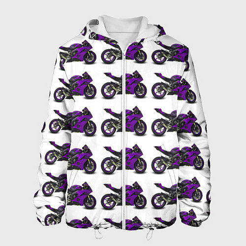 Мужская куртка Motorcycle purple / 3D-Белый – фото 1