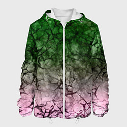 Мужская куртка Абстракция - green pink gradient in black web