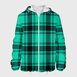 Куртка с капюшоном мужская Checkered turquoise, цвет: 3D-белый