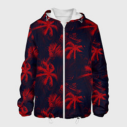 Куртка с капюшоном мужская Palm black red, цвет: 3D-белый
